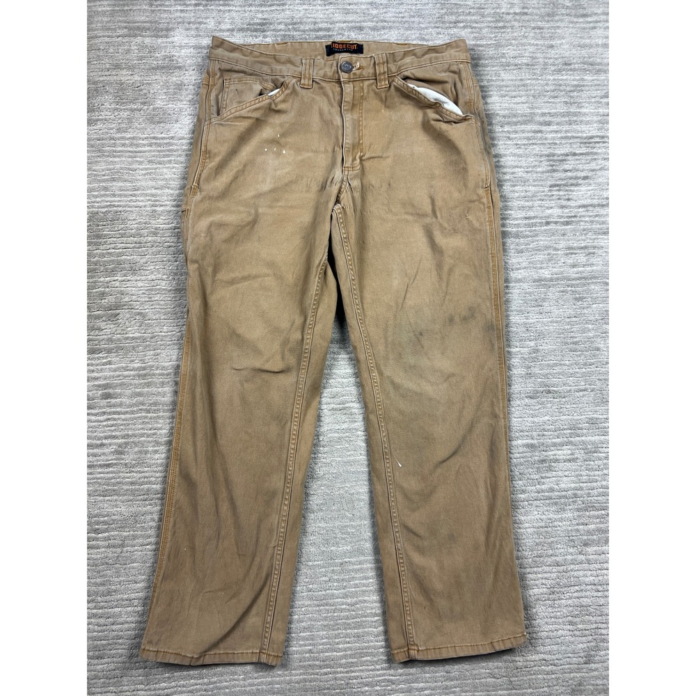 Ridgecut Pants Mens 36x30 Tan Canvas‎ Workwear Straight Utility Stretch RC11011